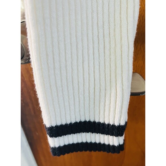 Aeropostale White Cardigan Button Up Blk Stripes Bottom/Wrists Size XL Preppy - Picture 7 of 8